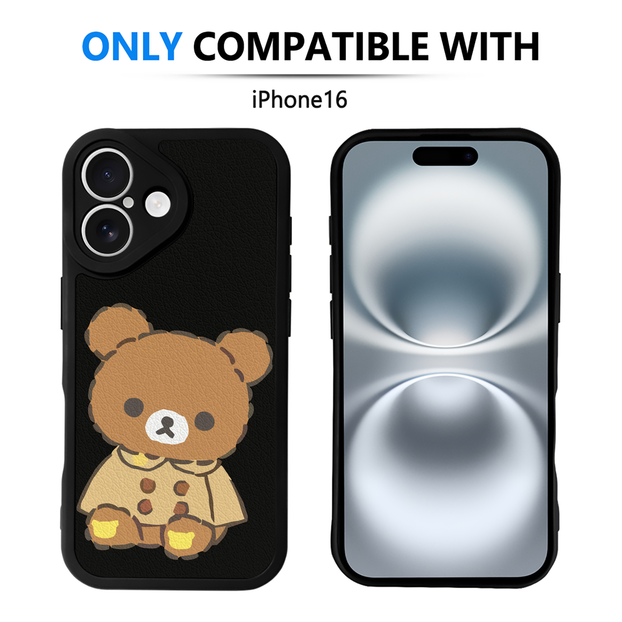 （画像用） リラックマ リラックマ キイロイトリ Rilakkuma Korilakkuma Kiiroitori 【iPhone 16シリーズ対応】シリコンスマホケース（レザー調） 材質：シリコン